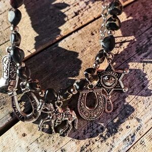Paparazzi Western Charm Bracelet - Black and Silver